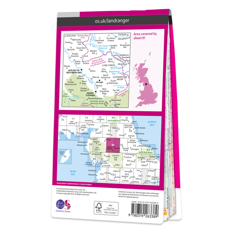 OS Landranger Map 91 - Appleby-In-Westmorland-1